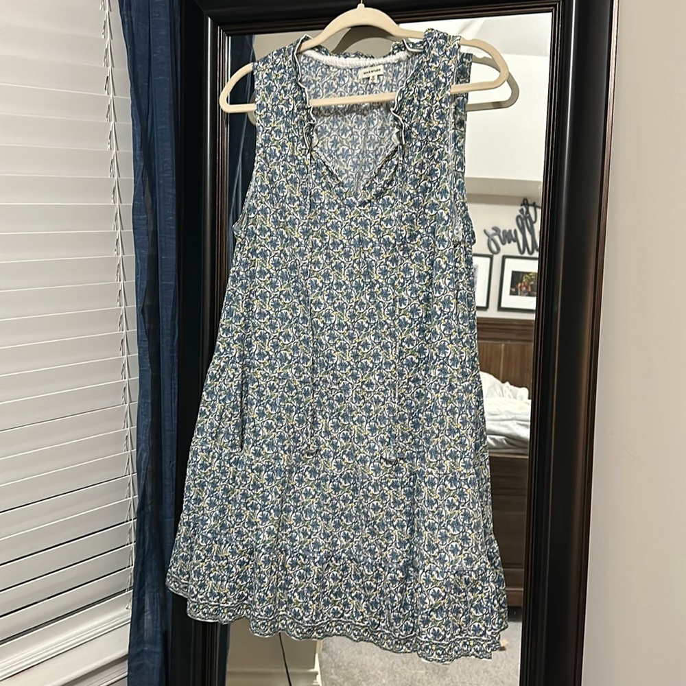 Max Studio floral geometric blue spring mini dress 1x